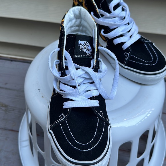 Vans Sunflower yellow and black high top sneaker girls kids size 3 - Picture 4 of 13